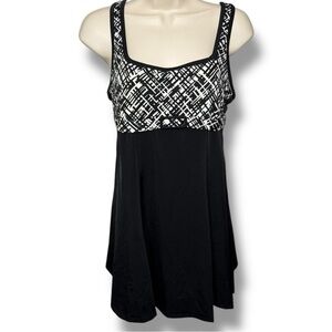 It Figures! Women’s Swim Dress Black White Size 10